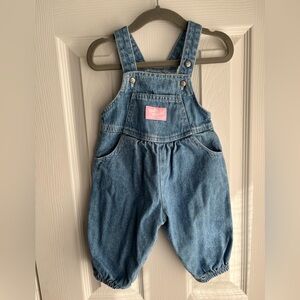 Vintage 90s OshKosh B’gosh Baby Vestbak bubble denim overalls 6-9M
